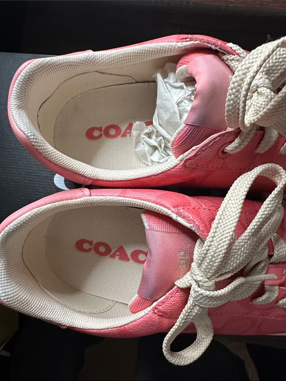 Coach Coral Pink Signature Low-Top Sneakers - Picture 3 of 6